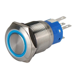 Metal Low Profile Round Push Button Switch Off-(On)