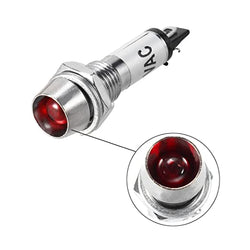 Uxcell Indicator Light 220VAC, Red, Metal Shell Panel Mount