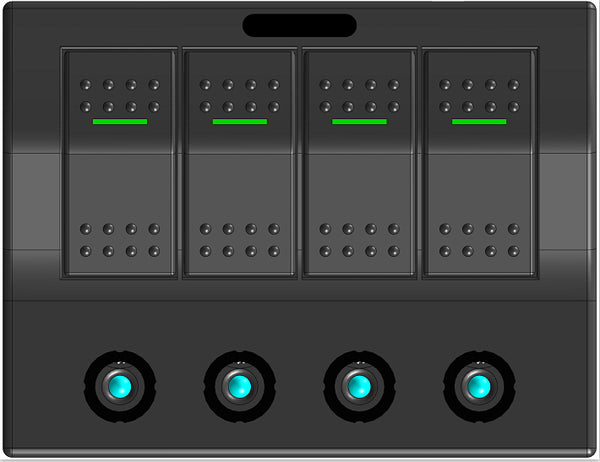 Rocker Switch Panel PCB+LED (Fuse Holder)