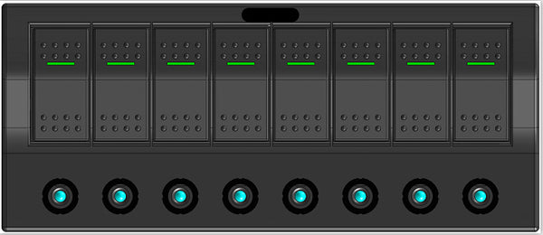 Rocker Switch Panel PCB+LED (Fuse Holder)