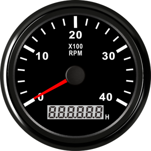 Tachometer Gauge black in&out